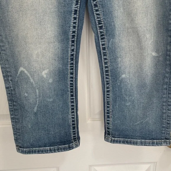 Miss Me Blue Embroidered Waistband Denim Jeans Size 30 - Picture 2 of 11